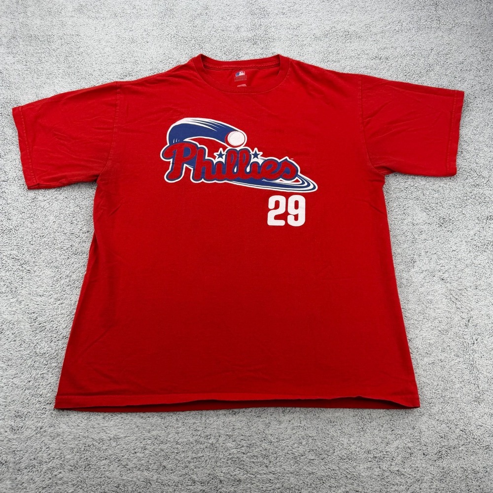 Philadelphia Phillies Shirt Adult Large Red MLB Baseball Raul Ibanez #29 Mens